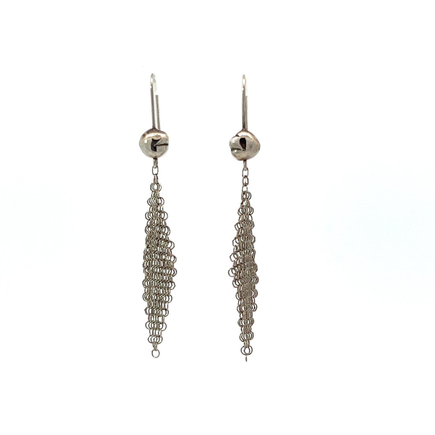 Vintage Tiffany & Co. Elsa Peretti Silver Mesh Dangle Earrings