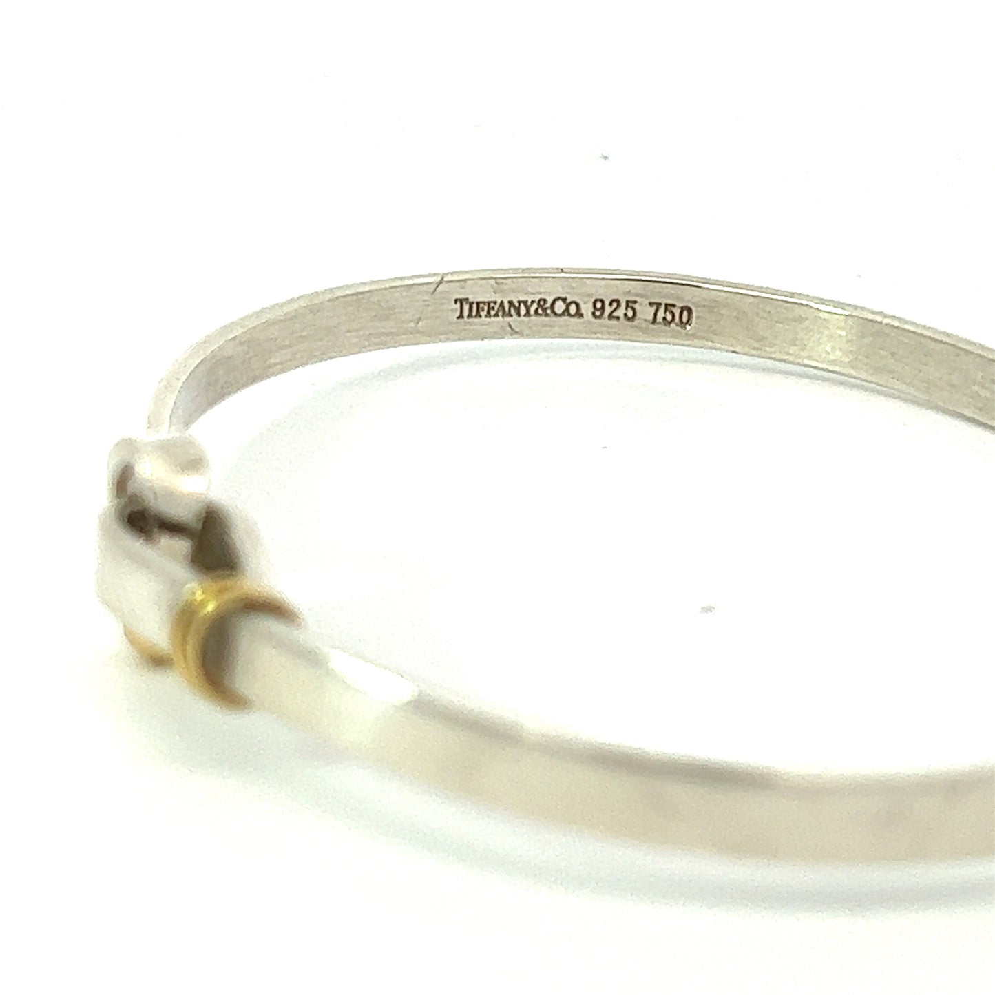 Vintage Tiffany & Co Silver and 18K Hook and Eye Bangle Bracelet