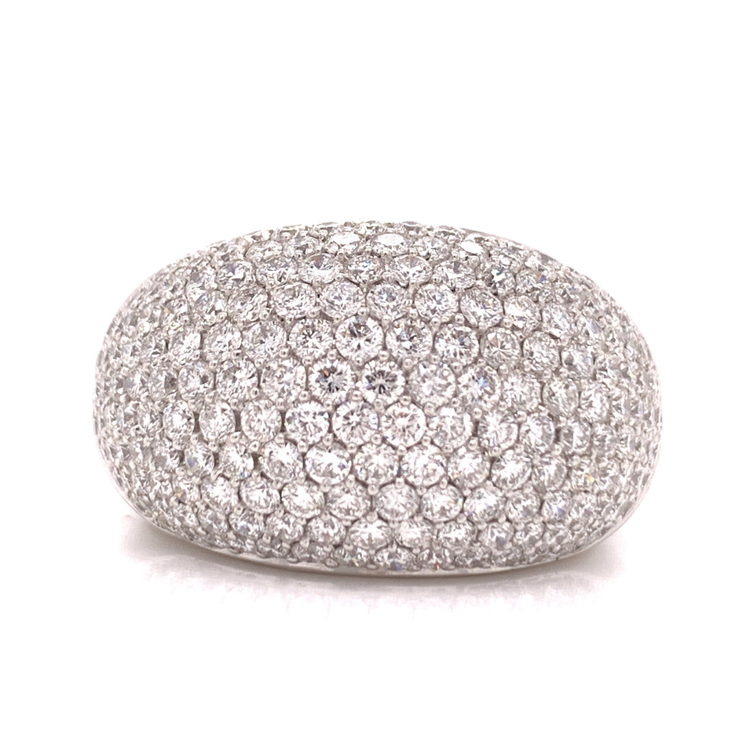 Diamond and 18K White Gold Pave Ring