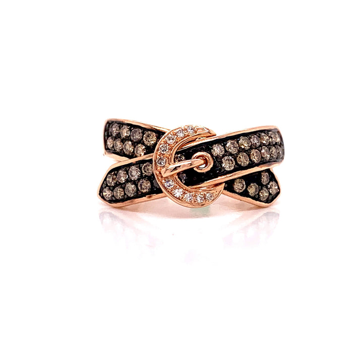 Effy Diamond and 14K Rose Gold Belt Ring