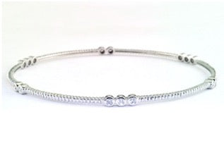 Effy Diamond and 14K White Gold Bangle