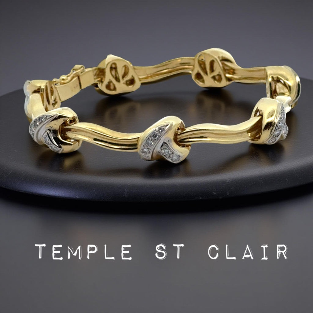 Diamond and 18kt Two Tone Gold Bracelet