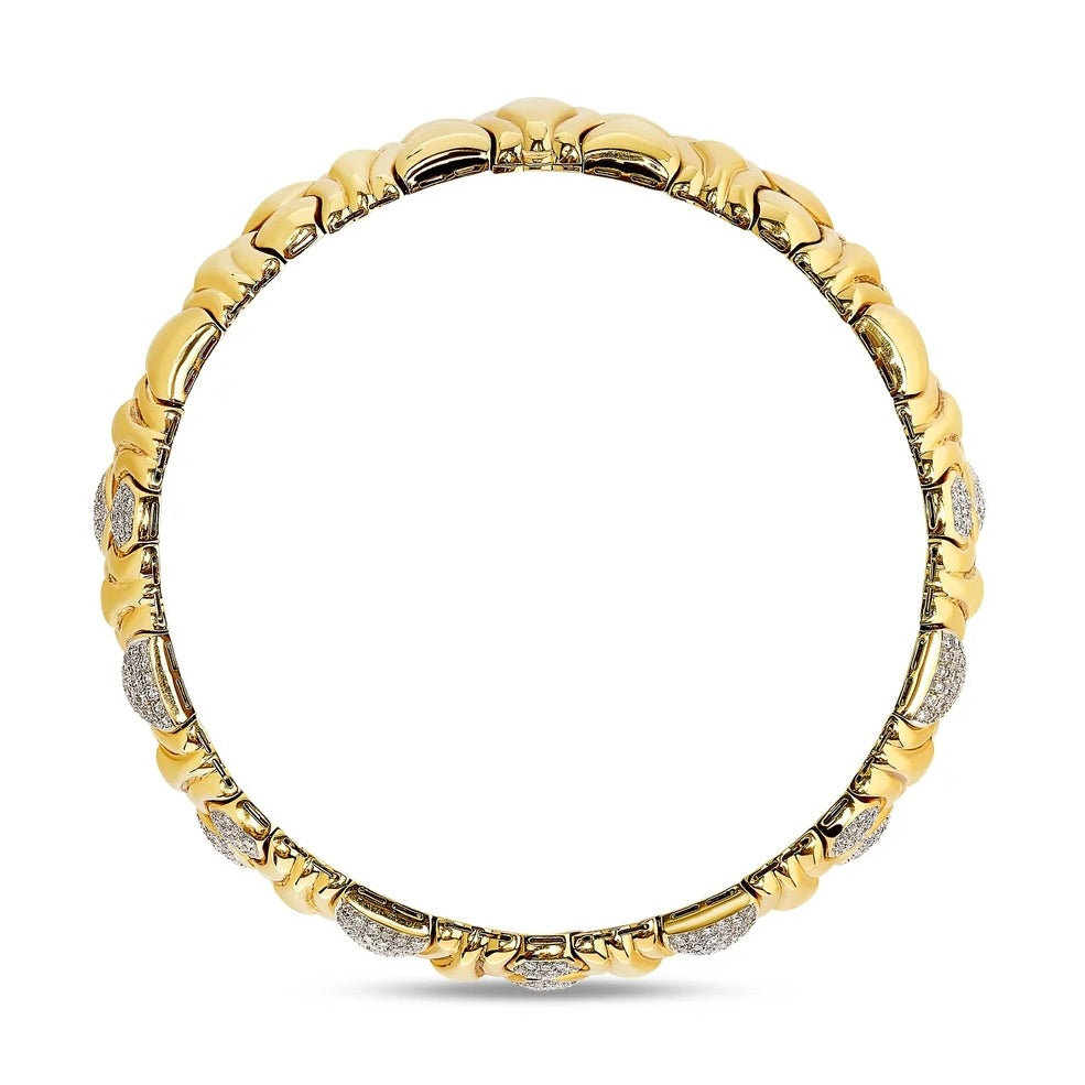 Designer 18Kt White and Yellow Gold and Diamond Collar Necklace