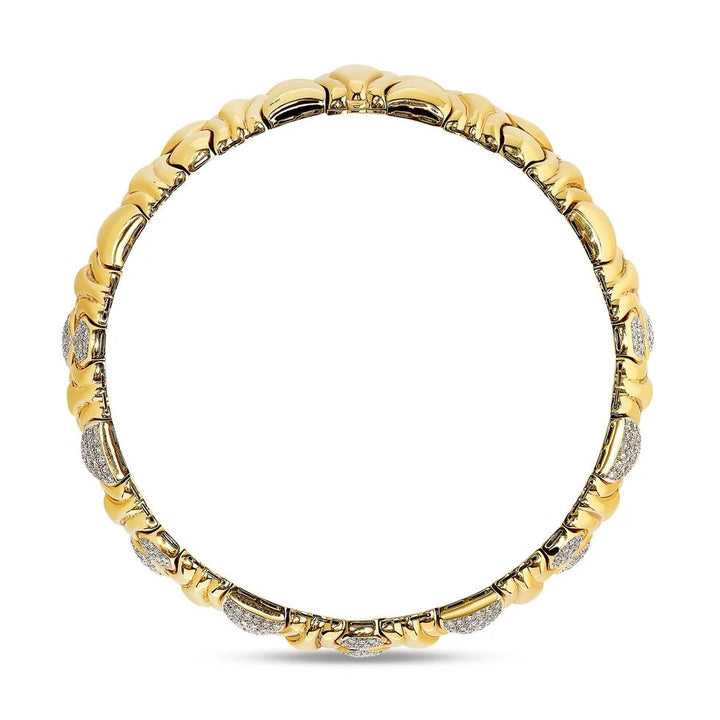 Designer 18Kt White and Yellow Gold and Diamond Collar Necklace