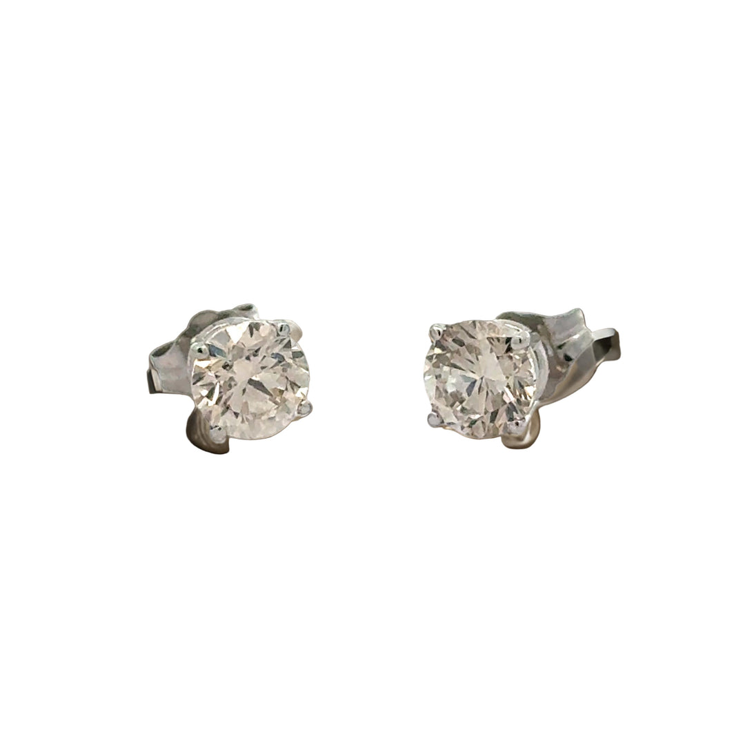 Champagne 1.50 cttw Round Brilliant Cut Diamond Stud Earrings