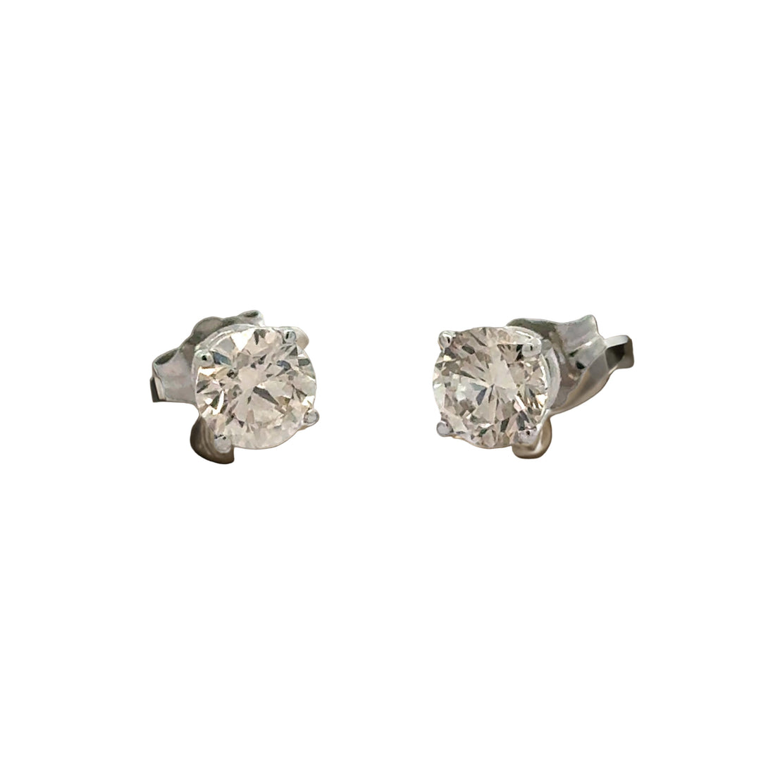 Champagne 1.50 cttw Round Brilliant Cut Diamond Stud Earrings