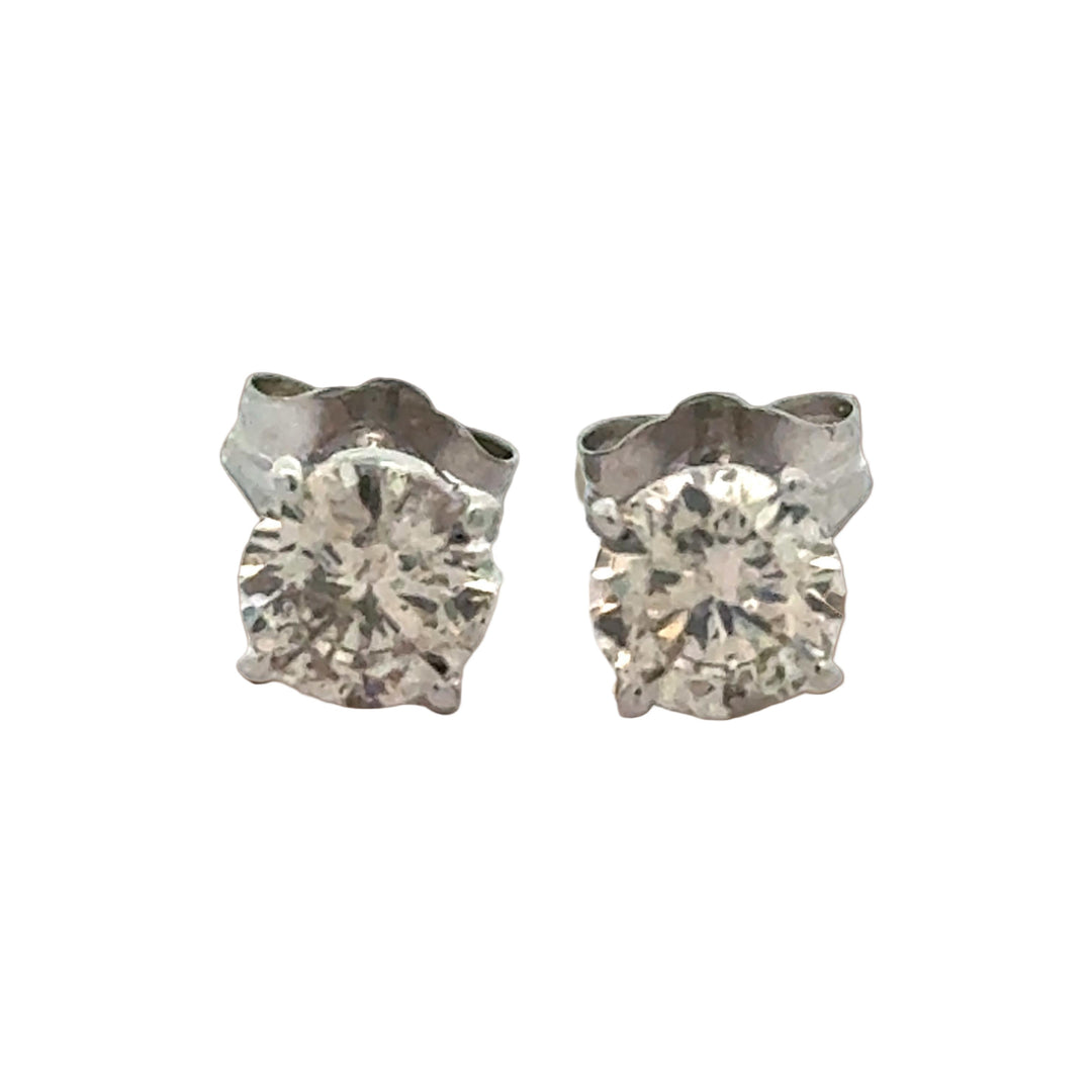 Champagne 1.00 cttw Round Brilliant Cut Diamond Stud Earrings