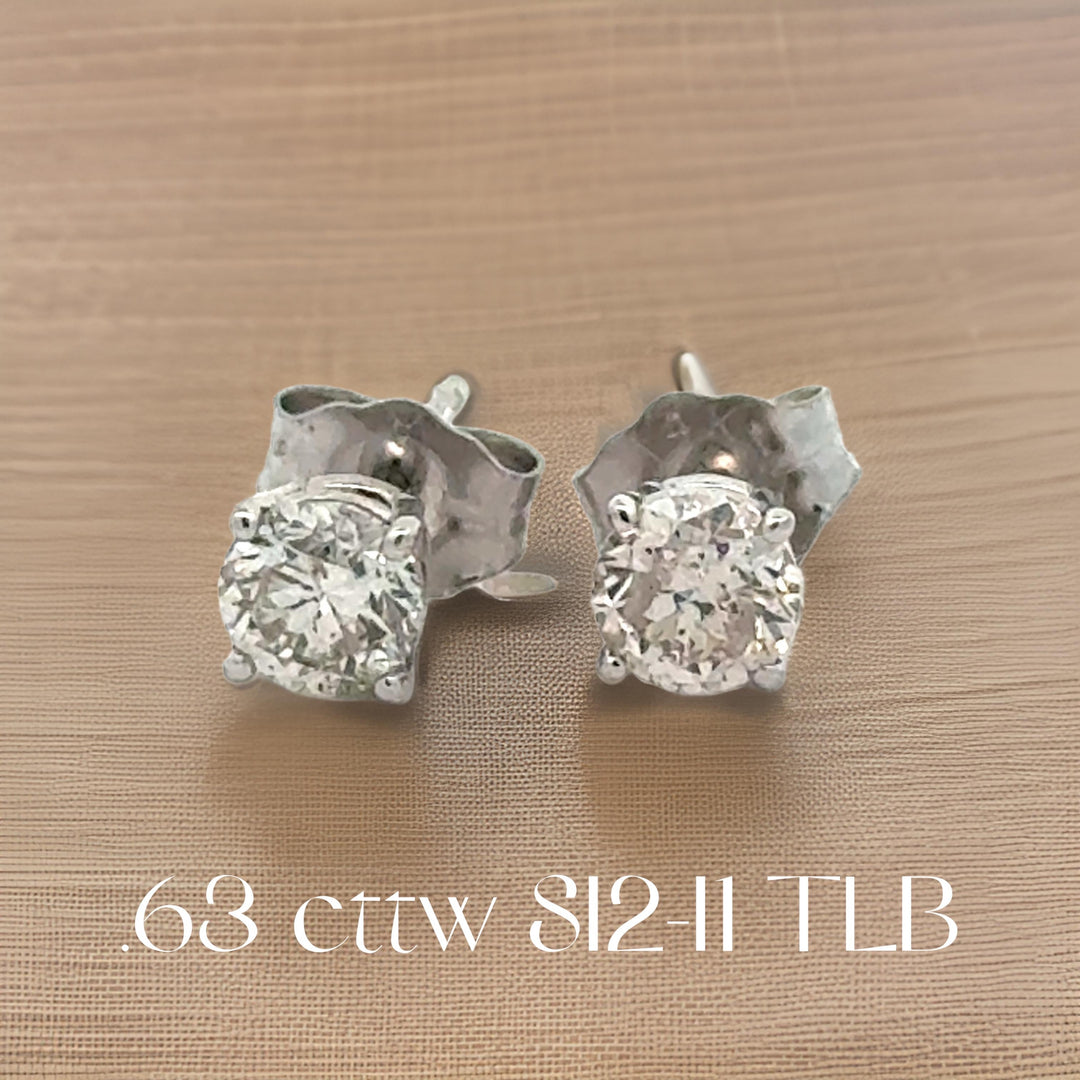 Diamond Dealer Retirement Event Champagne 0.63 cttw Round Brilliant Cut Diamond Stud Earrings 15577