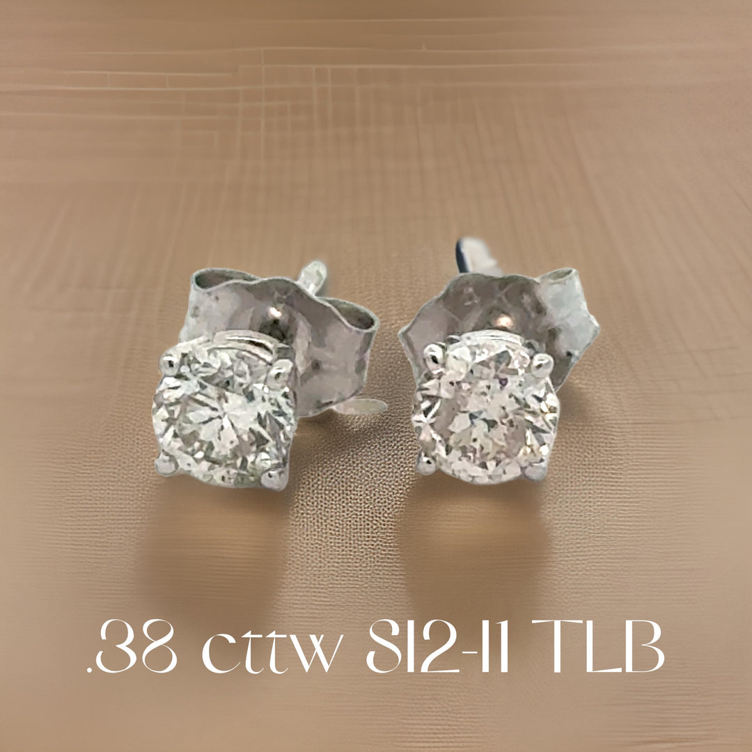 Diamond Dealer Retirement Event Champagne 0.38 cttw Round Brilliant Cut Diamond Stud Earrings 15571