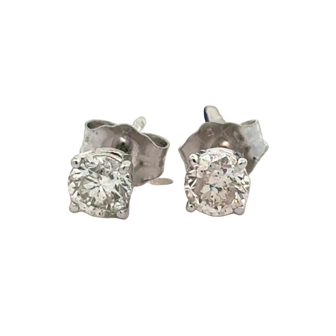 Champagne 0.38 cttw Round Brilliant Cut Diamond Stud Earrings