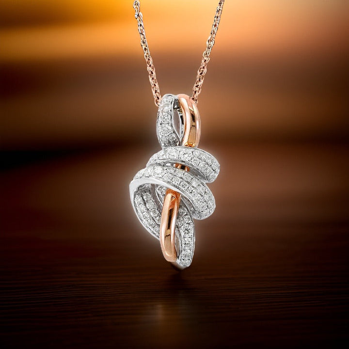 Effy Diamond and 14K White and Rose Gold Necklace