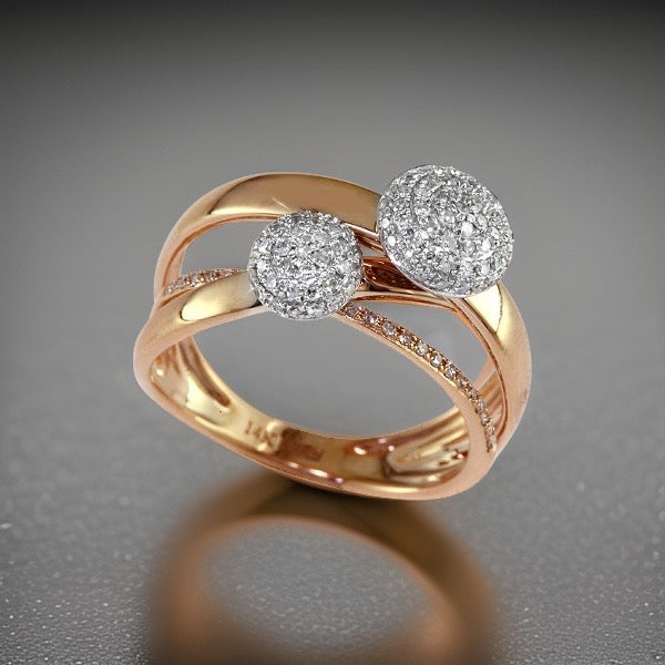Effy Diamond and 14K White and Rose Gold Ring