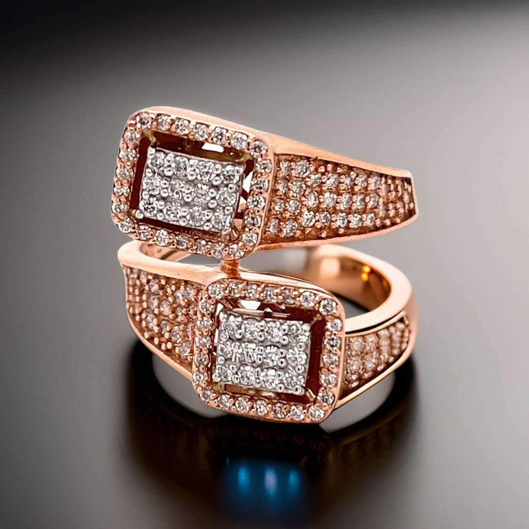 Effy Diamond and 14K White and Rose Gold Bypass Ring