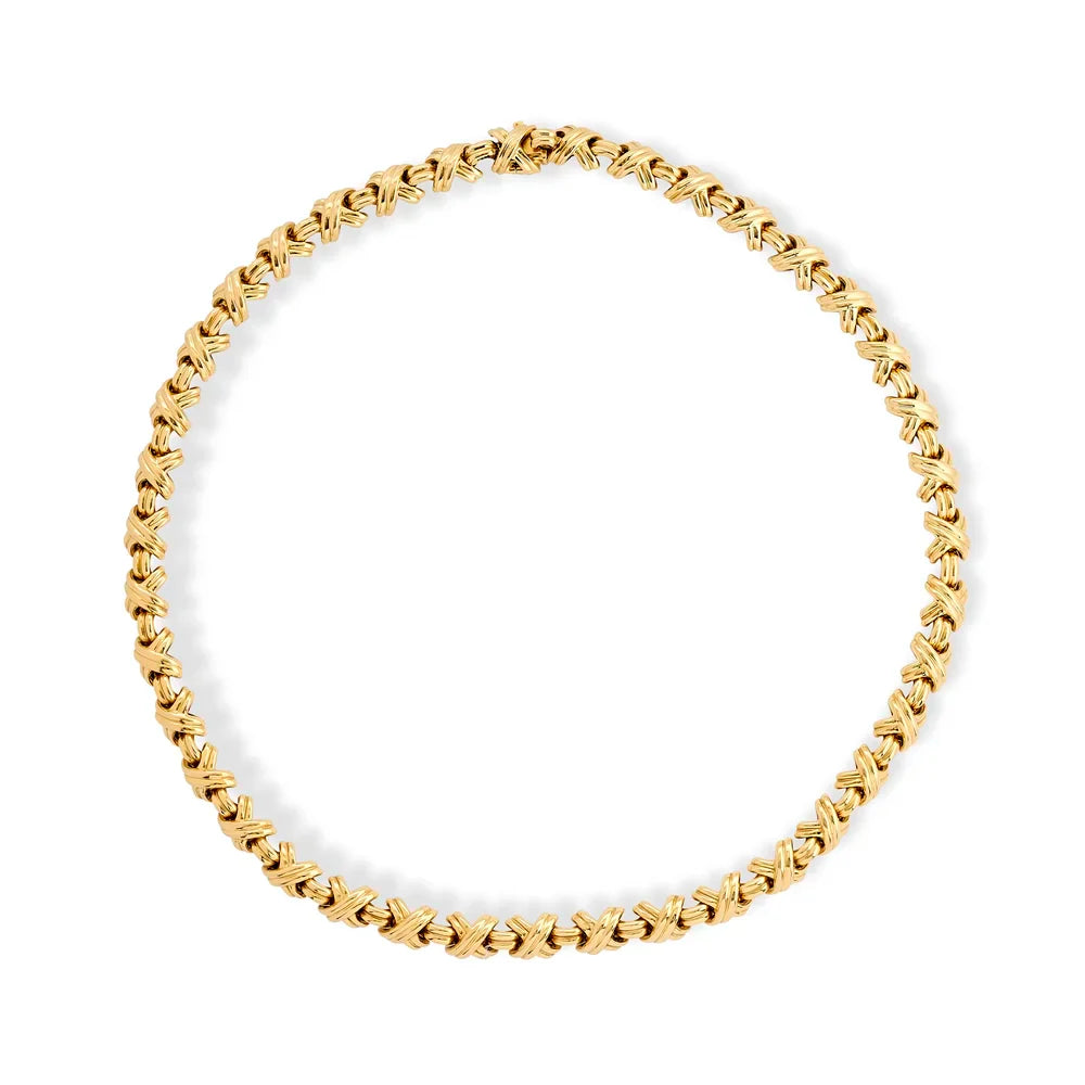 Tiffany & Company "X and O" 18K Yellow Gold Necklace
