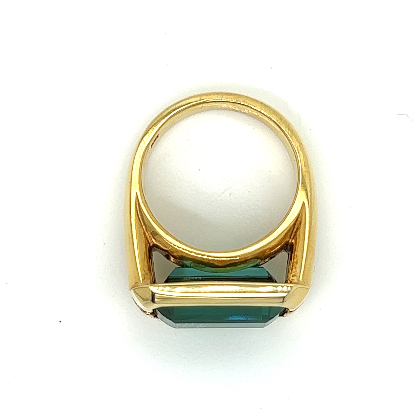 Vintage Green Tourmaline and Diamond 18K Gold Ring