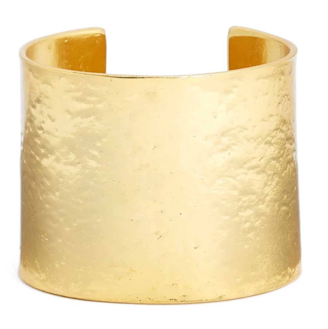 Gold Hammered Cuff Statement Bangle Bracelet