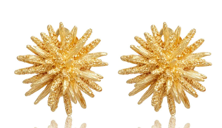 Gold Starburst Statement Earrings