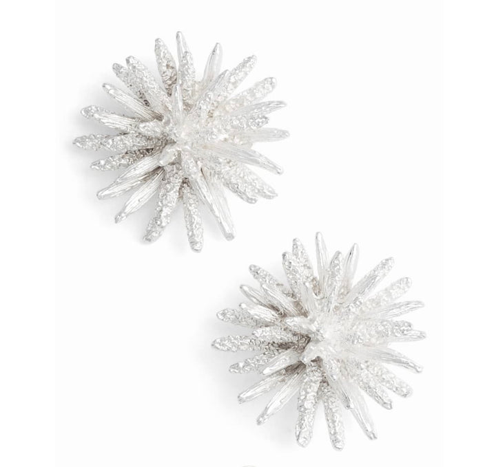 Silver Starburst Statement Earrings