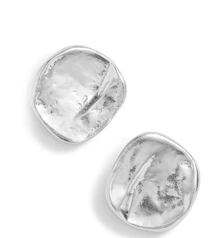 Silver Penny Stud Earrings