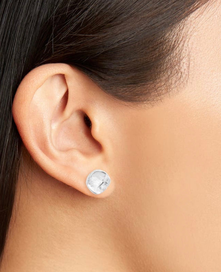 Silver Penny Stud Earrings