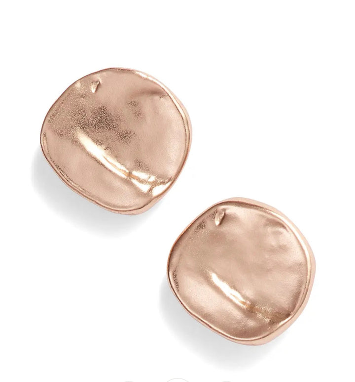 Rose Gold Penny Stud Earrings