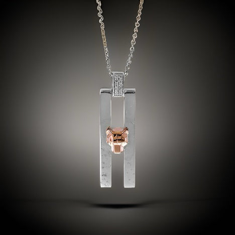 Effy 14K White/Rose Gold Panther Necklace