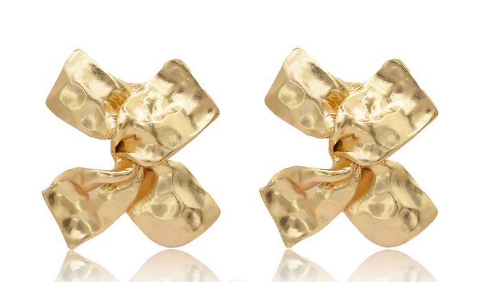 Twisted Bow Gold Statement Earring