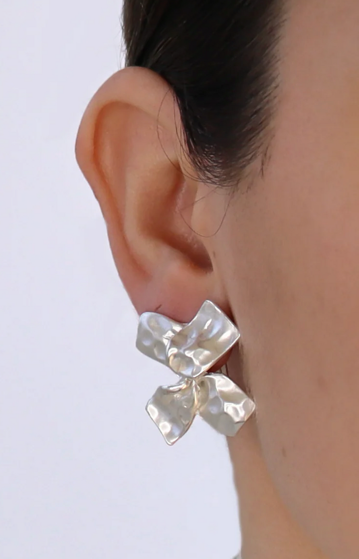 Twisted Bow Gold Statement Earring