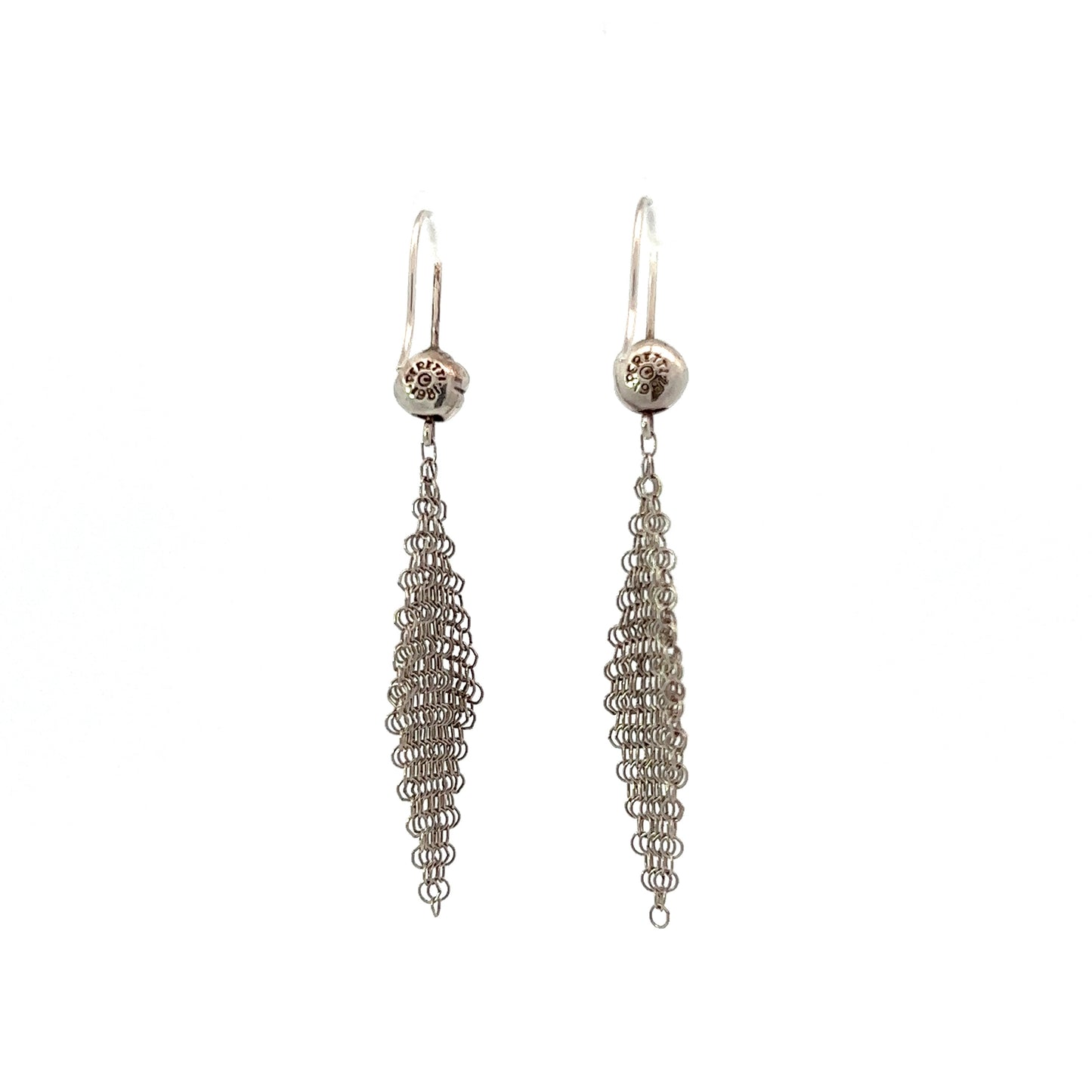 Vintage Tiffany & Co. Elsa Peretti Silver Mesh Dangle Earrings