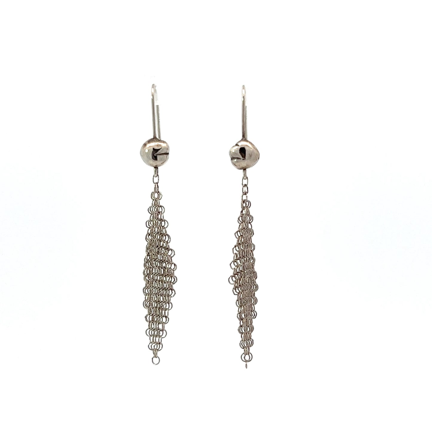 Vintage Tiffany & Co. Elsa Peretti Silver Mesh Dangle Earrings