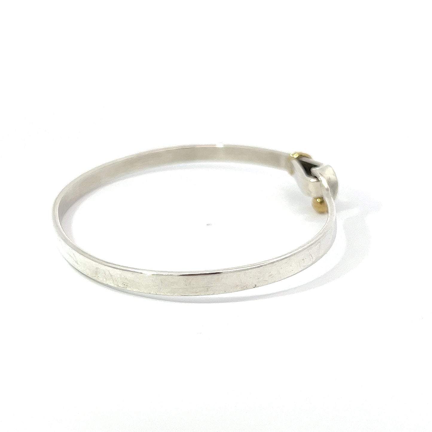 Vintage Tiffany & Co Silver and 18K Hook and Eye Bangle Bracelet