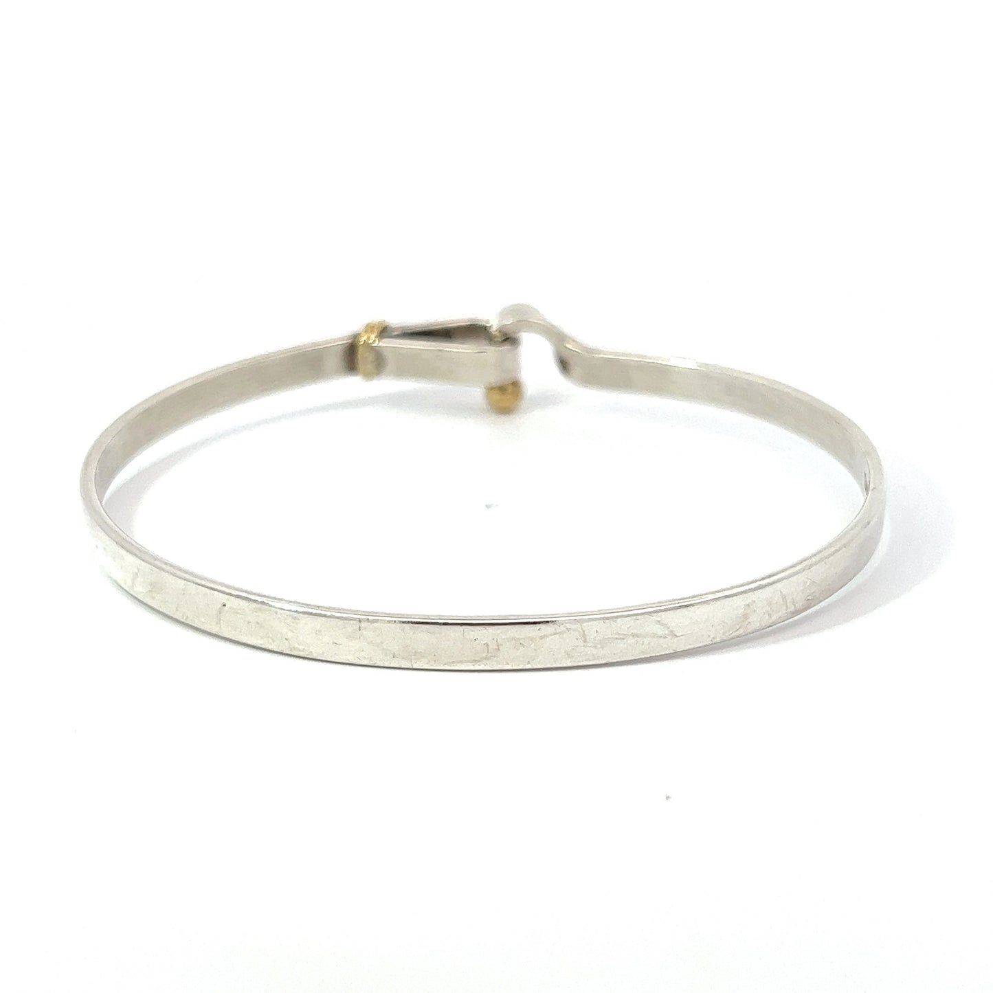 Vintage Tiffany & Co Silver and 18K Hook and Eye Bangle Bracelet