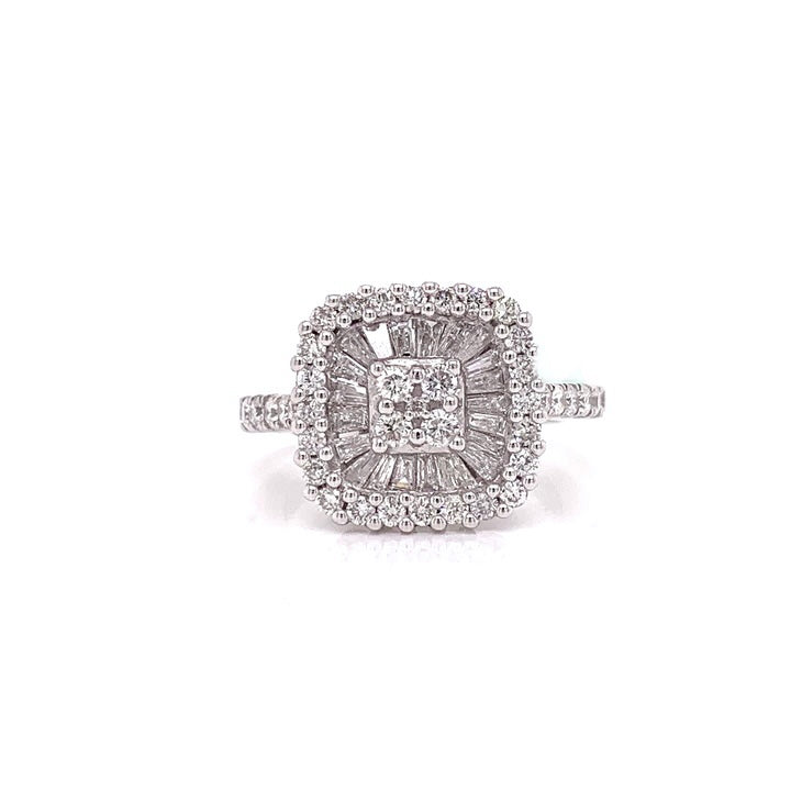 Diamond 14K White Gold Cluster Ring