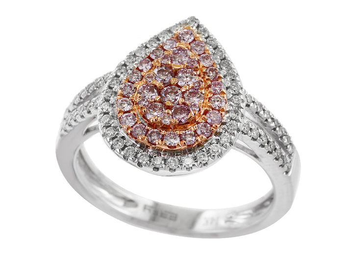 Effy Pink and White Diamond and 14K White and Rose Gold Ring