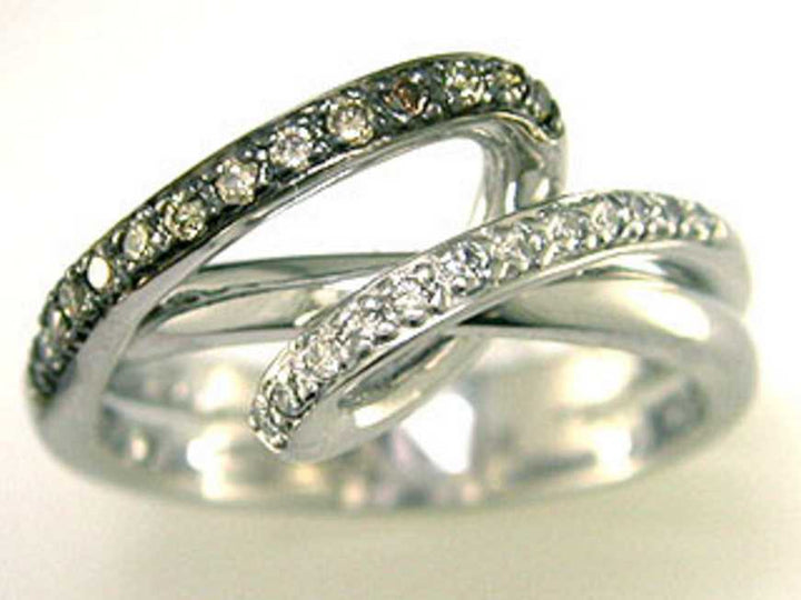 Effy Brown and White Diamond and 14K White Gold Ring