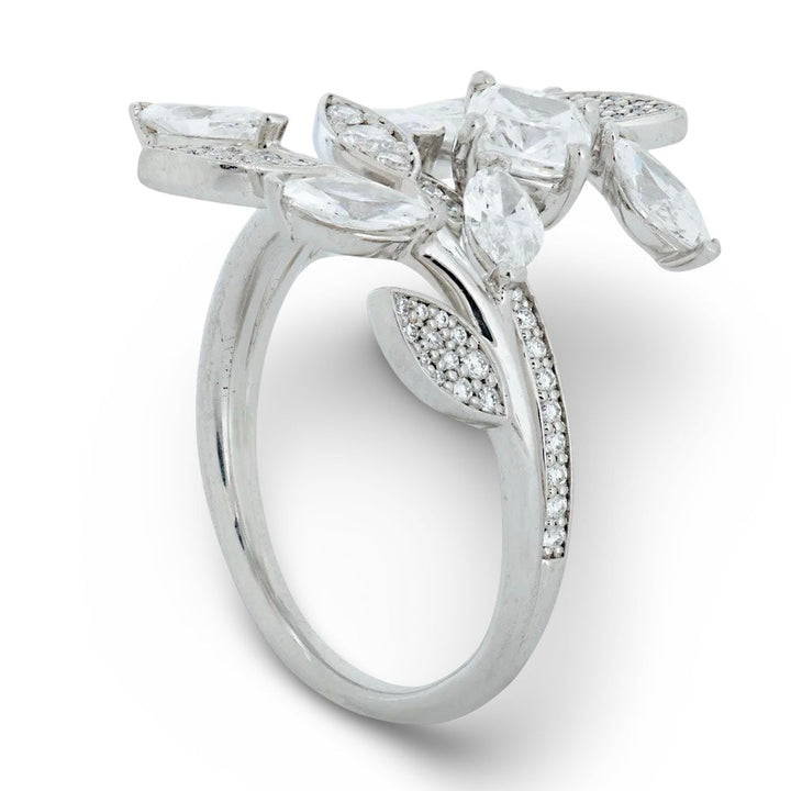 Tiffany Victoria Vine Bypass Floral Platinum Ring