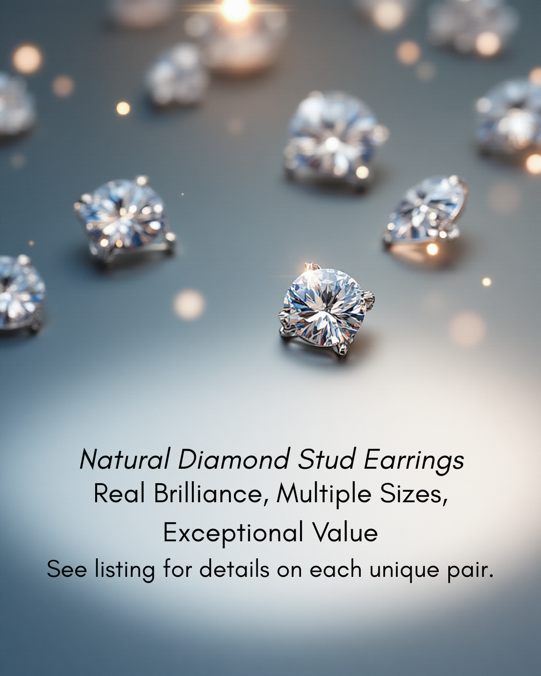Natural Diamond Stud Earrings