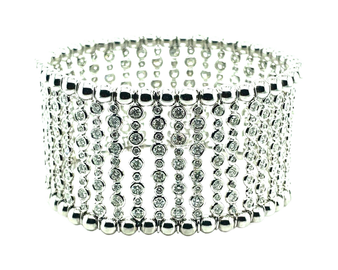 Diamond and 18K White Gold Stretch Bracelet