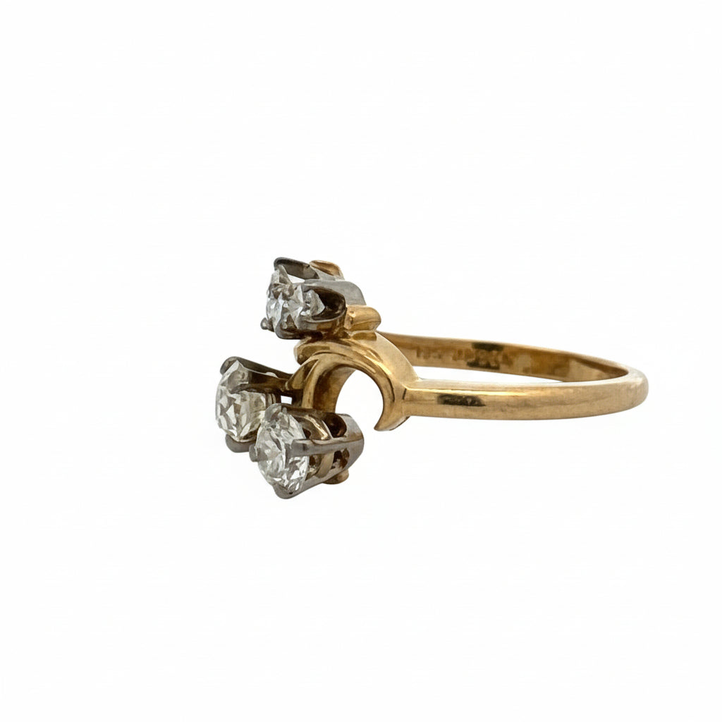 Jabel 1.25cttw Diamond 18K Yellow and White Gold Ring