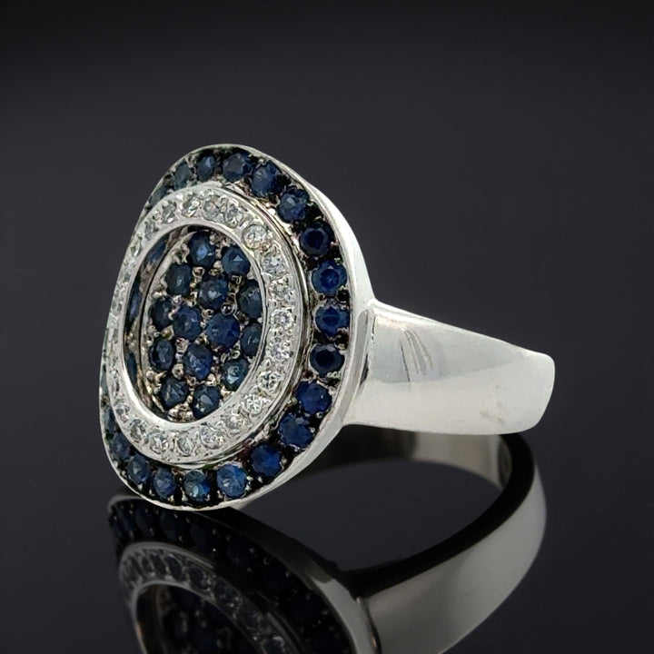 Sapphire and Diamond Platinum Ring
