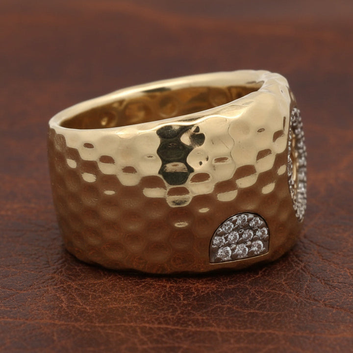 Designer Roberto Coin Diamond and 18KT Yellow Gold Ring