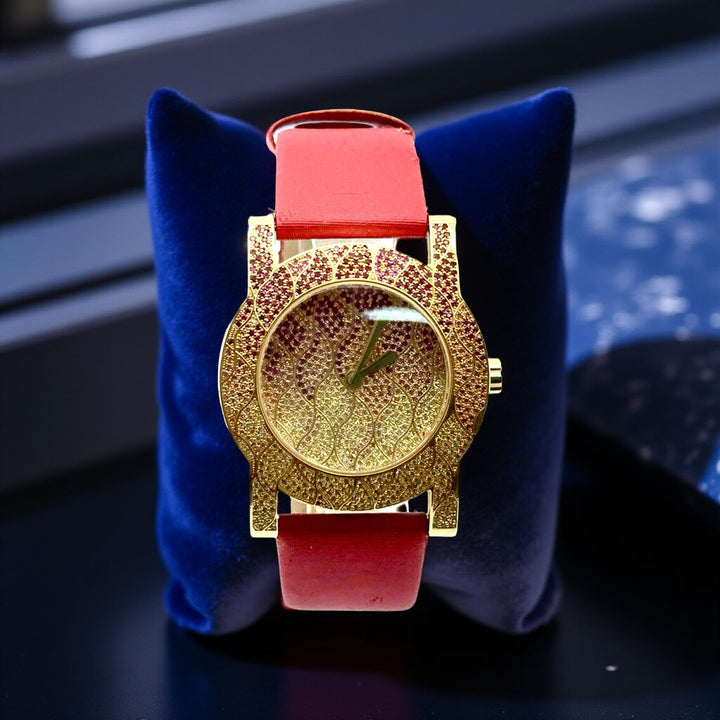 Limited Edition Rare #1 of 2 Carl F. Bucherer Pathos Diva Pink Sapphire & Diamond 18K Yellow Gold Watch MSRP $63,000