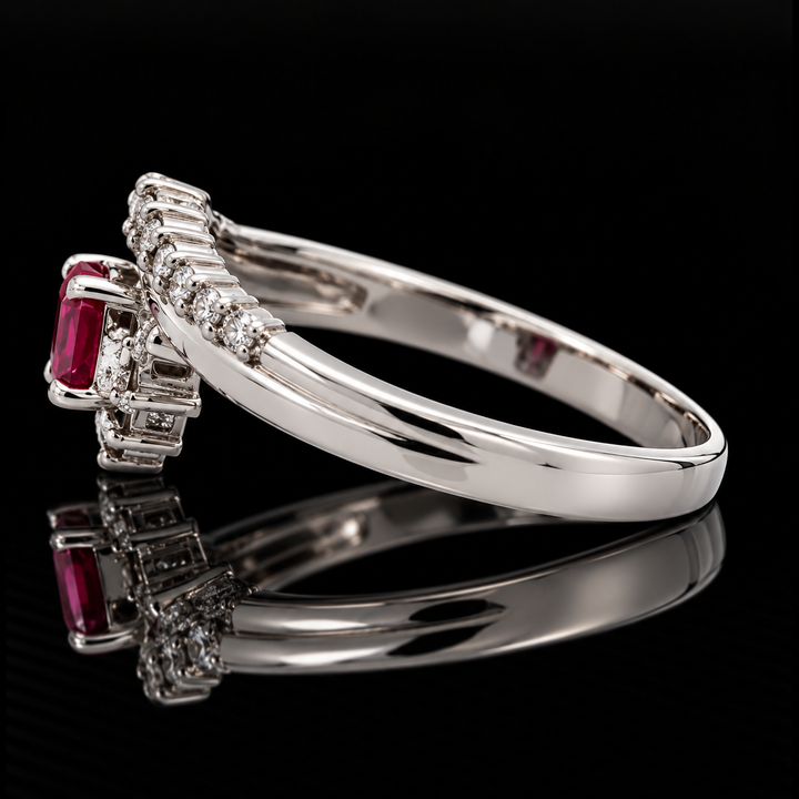 Estate Ruby & Diamond Platinum Ring