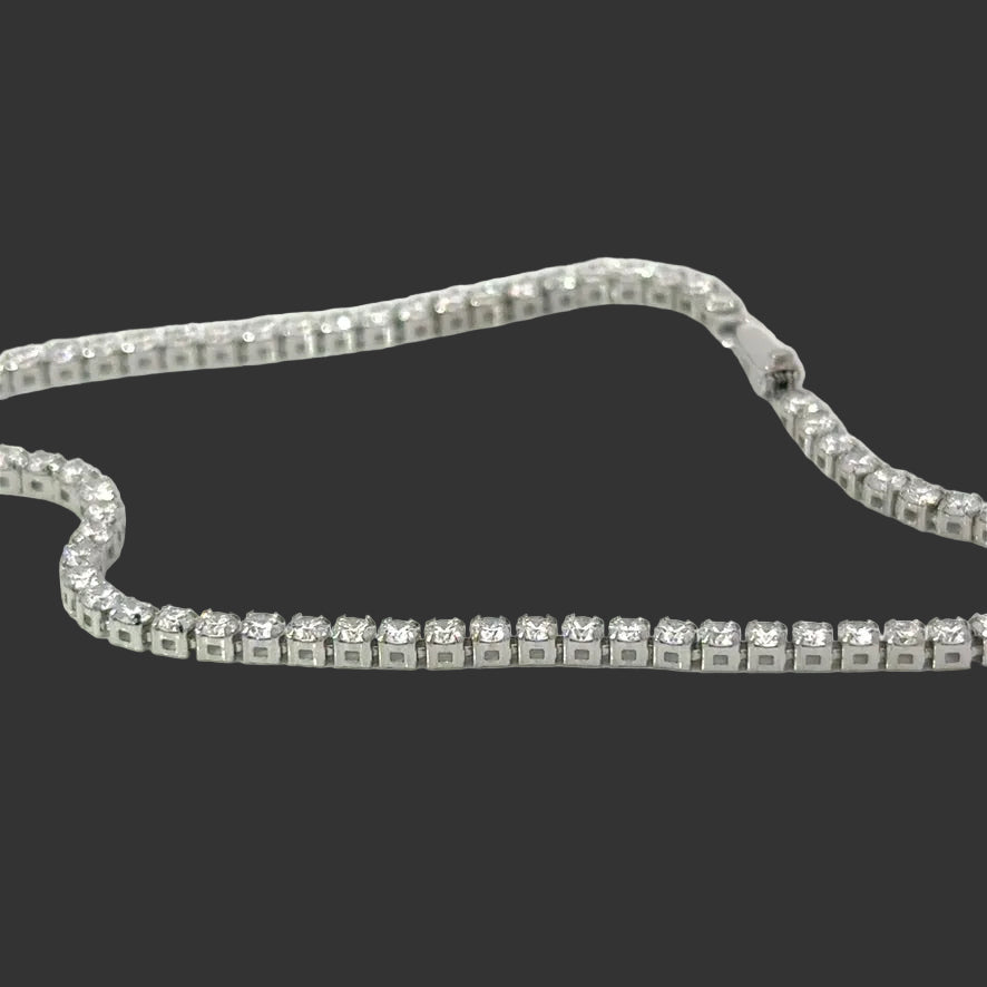 Dainty 3.00 Carat 14K White and Yellow Gold Lab Grown Tennis Bracelet