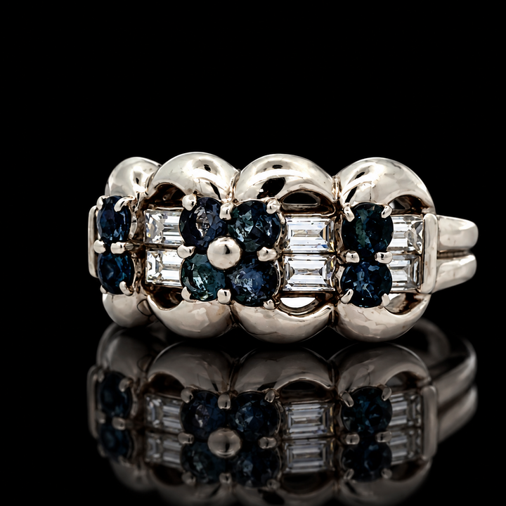 Estate Alexandrite & Diamond Platinum Ring