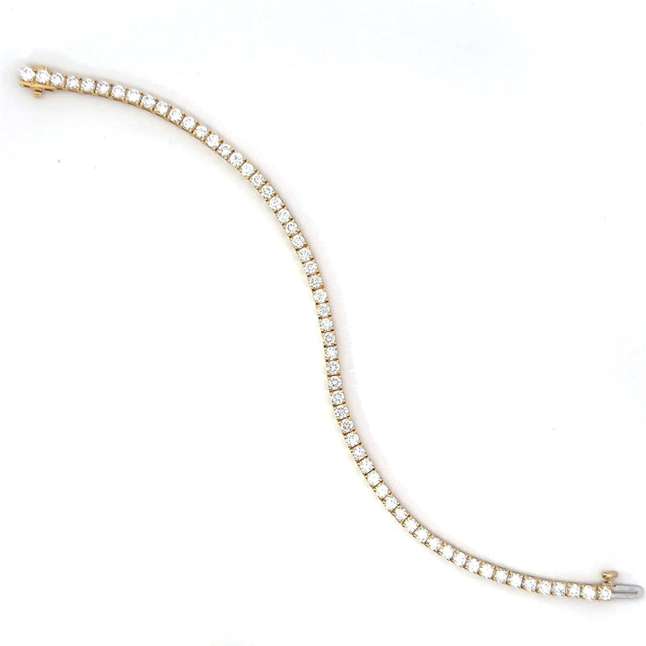Diamond 5.00 Carat 14K Yellow Gold Lab Grown Tennis Bracelet