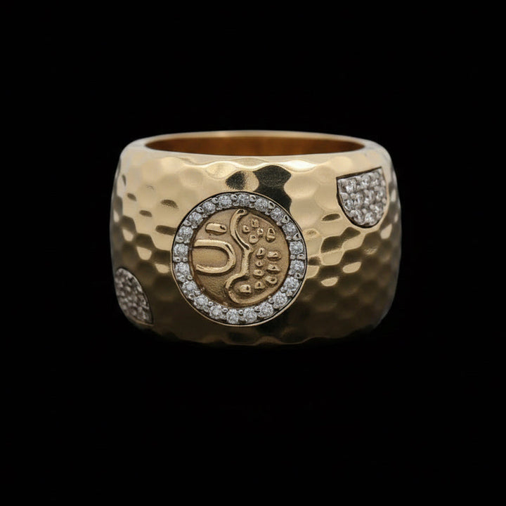 Designer Roberto Coin Diamond and 18KT Yellow Gold Ring