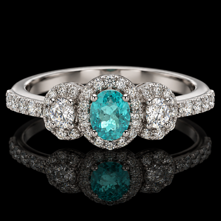 Designer M.C. Marchisio .65ct. Natural Paraiba Tourmaline & Diamond 18K White Gold Pendant