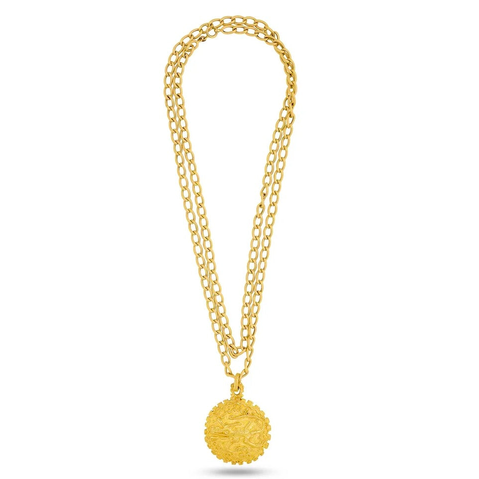 Italian Designer Roman 18Kt Yellow Gold 43" Long Necklace.