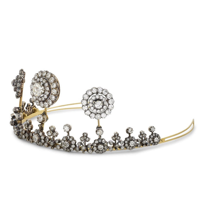 Rare Italian Aristocrat Victorian 24.71cttw Silver and Gold Convertible Necklace/Tiara